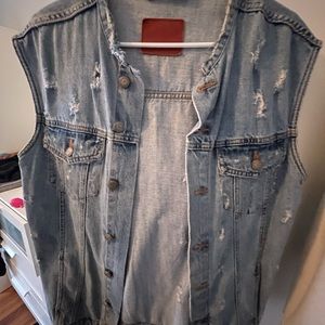 Long jeans vest